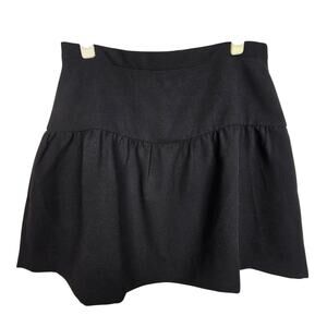 J Crew Skirt Mini Skirt Flounce Hem Skirt Ruffle Hem Skirt 8 Black Women NEW